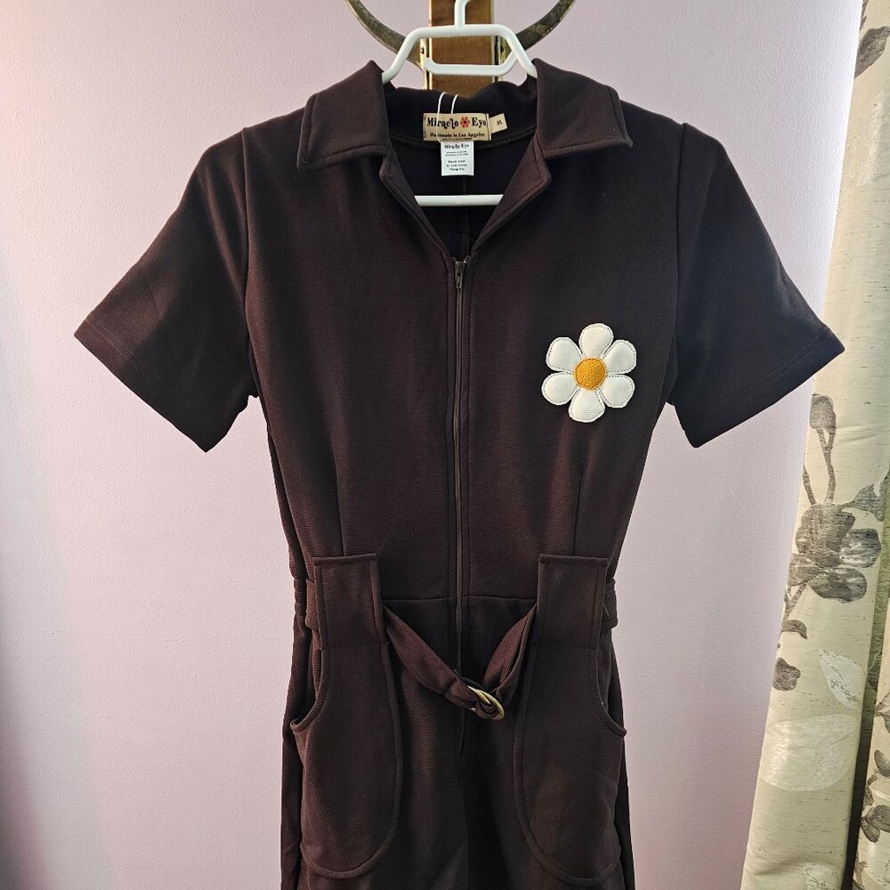 Miracle Eye Flower Power Romper  in Chocolate  - NWT
